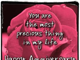 You arethe mostprecious thingin my life Happy Anniversary