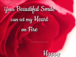 your beautiful smile happy Valentines day wishes