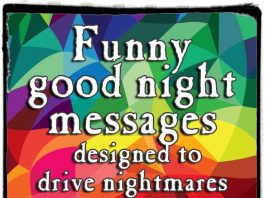 Funny Good Night Messages for Friends designed to drive nightmares away