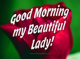 good morning my beautiful lady wife