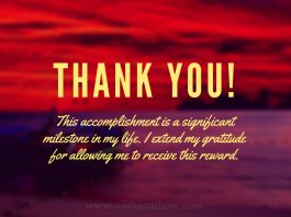 Than you for this award