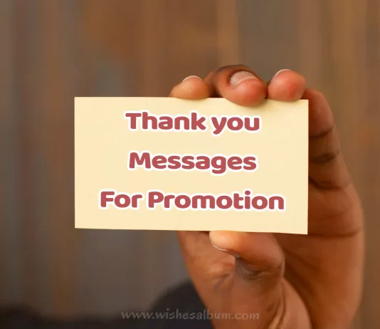 Thank you Messages For Promotion